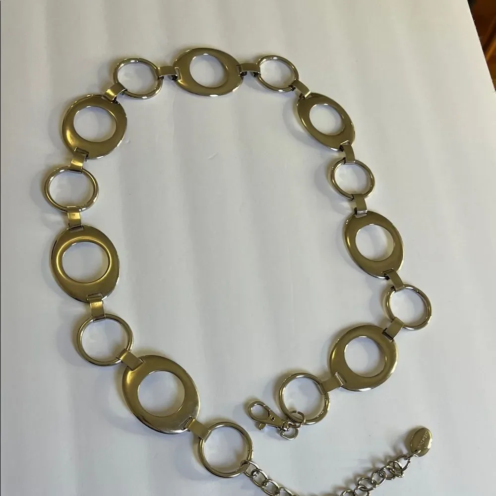 Vintage silver 90s Y2K Link metal belt